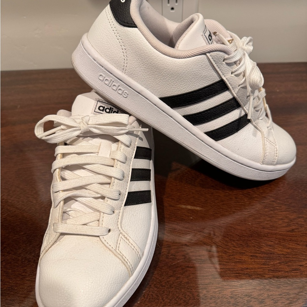 Adidas Women's White and Black Sneakers